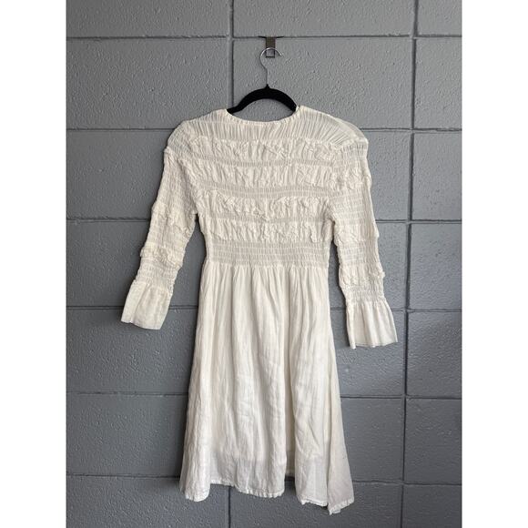 Women's Tach Clothing Crisp Cotton Mini Dress Cottage Core Parisian Quiet Luxury - Picture 5 of 6